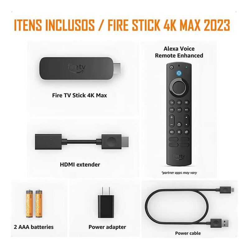 Amazon Fire TV Stick 4K Max 2ª Geração 16GB, WiFi 6E Sistema Fire